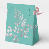 Modern Silver Floral Wedding Favors Box Bedankdoosjes (Achterkant)