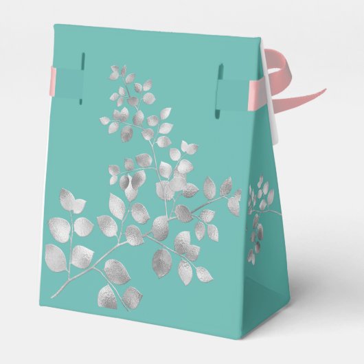 Modern Silver Floral Wedding Favors Box Bedankdoosjes (Achterkant)