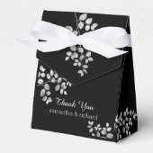 Modern Silver Floral Wedding Favors Box Bedankdoosjes (Voorkant Zijde)