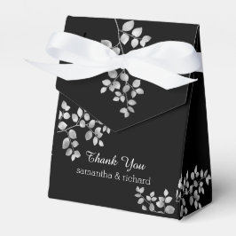 Modern Silver Floral Wedding Favors Box Bedankdoosjes