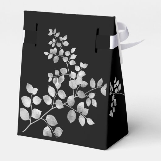 Modern Silver Floral Wedding Favors Box Bedankdoosjes (Achterkant)