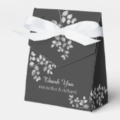 Modern Silver Floral Wedding Favors Box Bedankdoosjes (Voorkant Zijde)