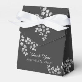 Modern Silver Floral Wedding Favors Box Bedankdoosjes