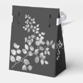 Modern Silver Floral Wedding Favors Box Bedankdoosjes (Achterkant)