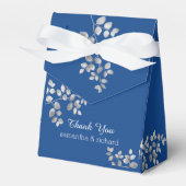 Modern Silver Floral Wedding Favors Box Bedankdoosjes (Voorkant Zijde)