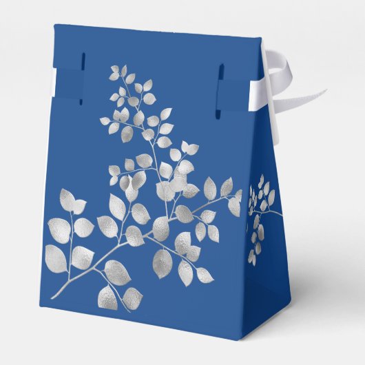 Modern Silver Floral Wedding Favors Box Bedankdoosjes (Achterkant)