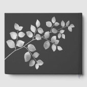 Modern Silver Floral Wedding Guest Book Gastenboek (Achterkant)