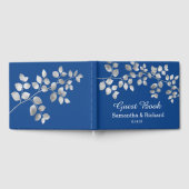 Modern Silver Floral Wedding Guest Book Gastenboek (Volledig)