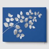 Modern Silver Floral Wedding Guest Book Gastenboek (Achterkant)