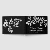 Modern Silver Floral Wedding Guest Book Gastenboek (Volledig)