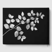 Modern Silver Floral Wedding Guest Book Gastenboek (Achterkant)