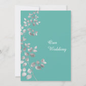 Modern Silver Floral Wedding Invitation Kaart (Achterkant)