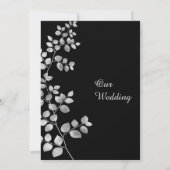 Modern Silver Floral Wedding Invitation Kaart (Achterkant)