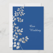 Modern Silver Floral Wedding Invitation Kaart (Achterkant)