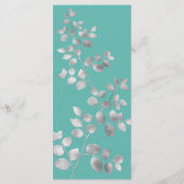 Modern Silver Floral Wedding Menu (Achterkant)