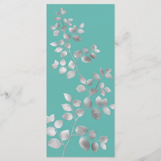 Modern Silver Floral Wedding Menu (Achterkant)