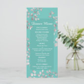 Modern Silver Floral Wedding Menu (Staand voorkant)