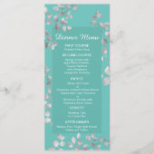 Modern Silver Floral Wedding Menu (Voorkant)
