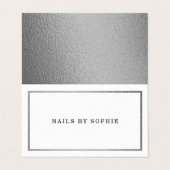 Modern Silver Foil Agenda Appointcard Visitekaartje (Buitenkant ongevouwen)