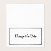 Modern Silver Foil Agenda wijzigen Datum kaart Visitekaartje (Buitenkant ongevouwen)