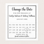 Modern Silver Foil Agenda wijzigen Datum kaart Visitekaartje (Binnenkant ongevouwen)