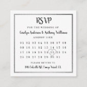 Modern Silver Foil Calendar RSVP Informatiekaartje (Voorkant)
