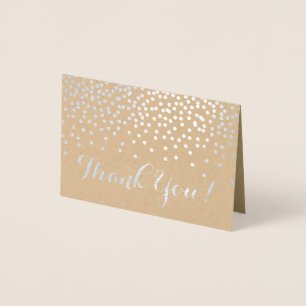 Modern Silver Foil Confetti Stippen Kraft Dank je Folie Kaarten