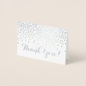 Modern Silver Foil Confetti Stippen Kraft Dank u Folie Kaarten (Voorkant)