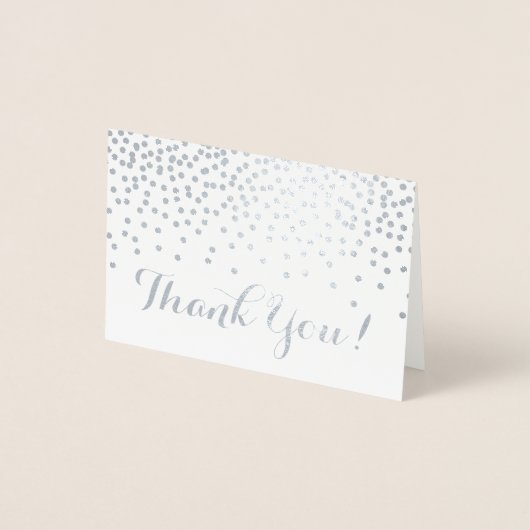 Modern Silver Foil Confetti Stippen Kraft Dank u Folie Kaarten (Voorkant)