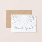 Modern Silver Foil Confetti Stippen Kraft Dank u Folie Kaarten (Voorkant met envelop)