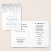 Modern Silver Foil Confetti Stippen Wedding Progra Folie Kaarten (Display)