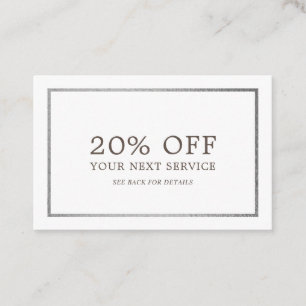 Modern Silver Foil - Discount Voucher Kortingskaartje