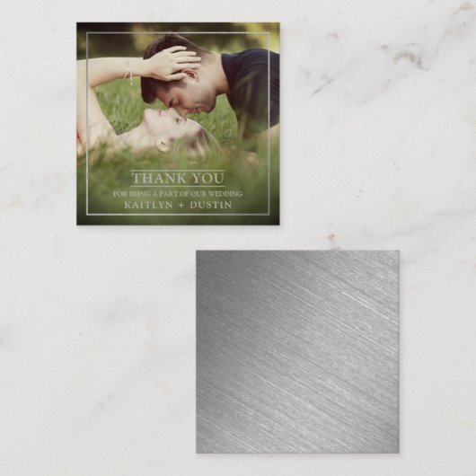 Modern Silver Foil Foto: Dank u Informatiekaartje (Voorkant / Achterkant)