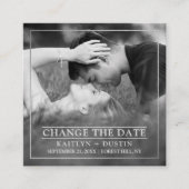 Modern Silver Foil Foto verandert de datum Informatiekaartje (Voorkant)
