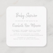 Modern Silver Foil & Script Baby shower Ticket (Voorkant)