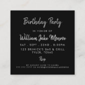 Modern Silver Foil & Script Birthday Party Ticket (Voorkant)