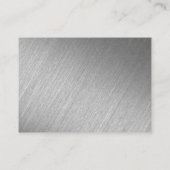 Modern Silver Foil Script Evening Ticket Informatiekaartje (Achterkant)