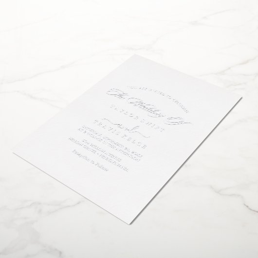 Modern Silver Foil Script | Fotobruiloft Folie Uitnodiging (Gedraaid)