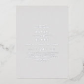 Modern Silver Foil script | Grijze Casual bruiloft Folie Uitnodiging (Voorkant)