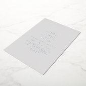 Modern Silver Foil script | Grijze Casual bruiloft Folie Uitnodiging (Gedraaid)