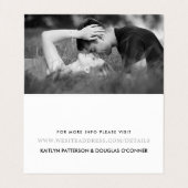 Modern Silver Foil Script met Photo Detail Card Visitekaartje (Binnenkant ongevouwen)