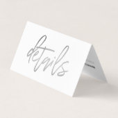 Modern Silver Foil Script met Photo Detail Card Visitekaartje (Voorkant)