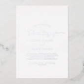 Modern Silver Foil Script Photo Wedding Folie Uitnodiging (Voorkant)