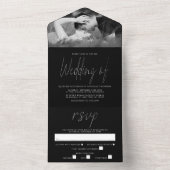 Modern Silver Foil Script Weddenschap All In One Uitnodiging (Binnen)