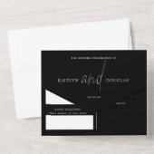 Modern Silver Foil Script Weddenschap All In One Uitnodiging (Achterkant)