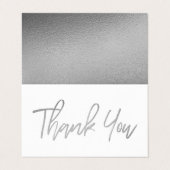 Modern Silver Foil Script Weddenschap Hartelijk da Visitekaartje (Buitenkant ongevouwen)