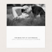 Modern Silver Foil Script Weddenschap Hartelijk da Visitekaartje (Binnenkant ongevouwen)