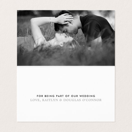 Modern Silver Foil Script Weddenschap Hartelijk da Visitekaartje (Binnenkant ongevouwen)