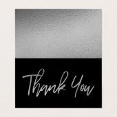 Modern Silver Foil Script Weddenschap Hartelijk da Visitekaartje (Buitenkant ongevouwen)