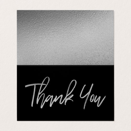 Modern Silver Foil Script Weddenschap Hartelijk da Visitekaartje (Buitenkant ongevouwen)